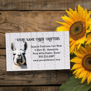 Llama Yarn Shop Fiber Seller Business Card