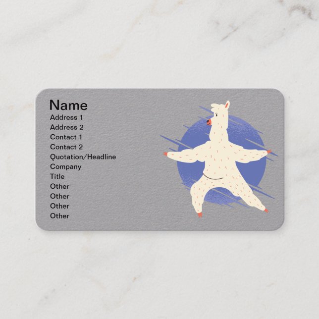 Llama Yoga Business Card (Front)
