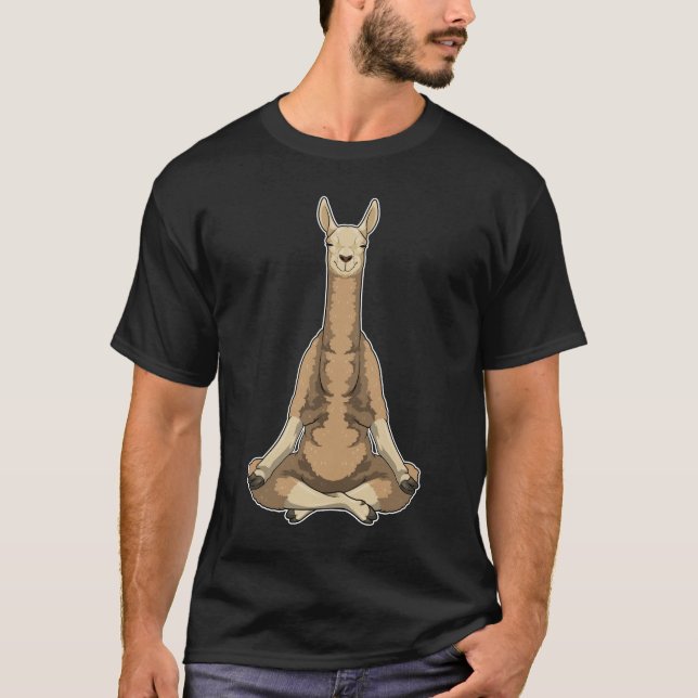 Llama Yoga Fitness Meditation T-Shirt (Front)