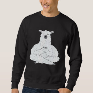Llama Yoga Meditation Pose Alpaca Farm Barn Animal Sweatshirt