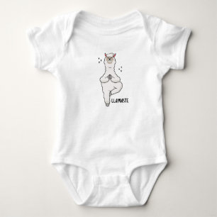 Llama Yoga Pose With Llamaste Baby Bodysuit