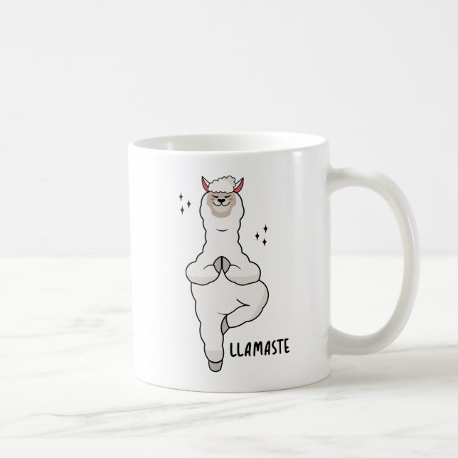 Llama Yoga Pose With Llamaste Coffee Mug (Right)