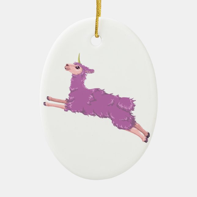 Llamacorn Ceramic Tree Decoration (Front)