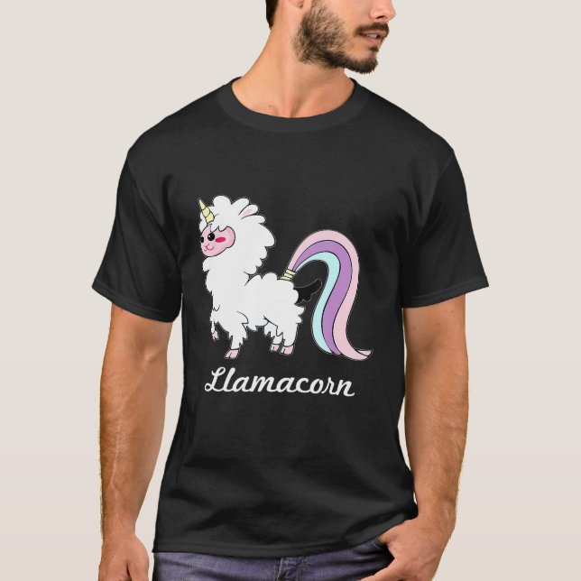 Llamacorn Cute Magical Llama Unicorn Tee (Front)