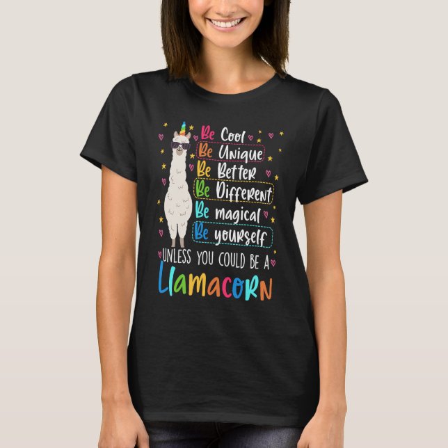 Llamacorn Graphic For Teachers And Students T-Shirt (Front)