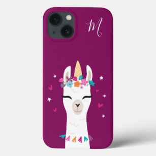 Llamacorn   Kawaii Cartoon Unicorn Llama Monogram Case-Mate iPhone Case
