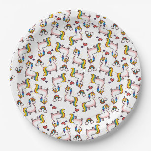 Llamacorn Madness Paper Plate