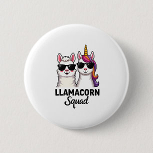 Llamacorn Squad Funny Unicorn Llama Squad Christma 6 Cm Round Badge