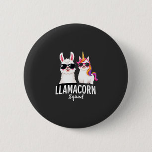 Llamacorn Squad Funny Unicorn Llama Squad Christma 6 Cm Round Badge