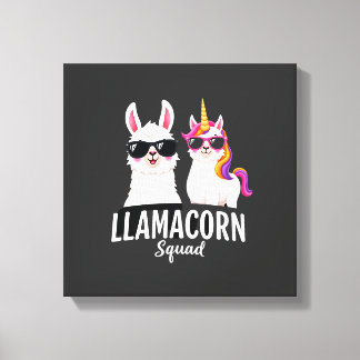 Llamacorn Squad Funny Unicorn Llama Squad Christma Canvas Print