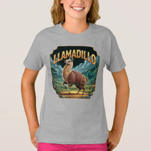 Llamadillo Illustration – Llama Armadillo Funny T-Shirt