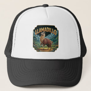 Llamadillo Illustration – Llama Armadillo Funny Trucker Hat