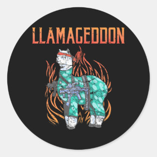 Llamageddon Alpaca Llama Lover Classic Round Sticker