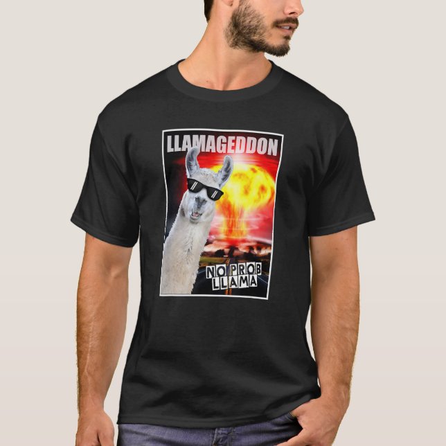 Llamageddon No Probllama Cute  Graphic T-Shirt (Front)