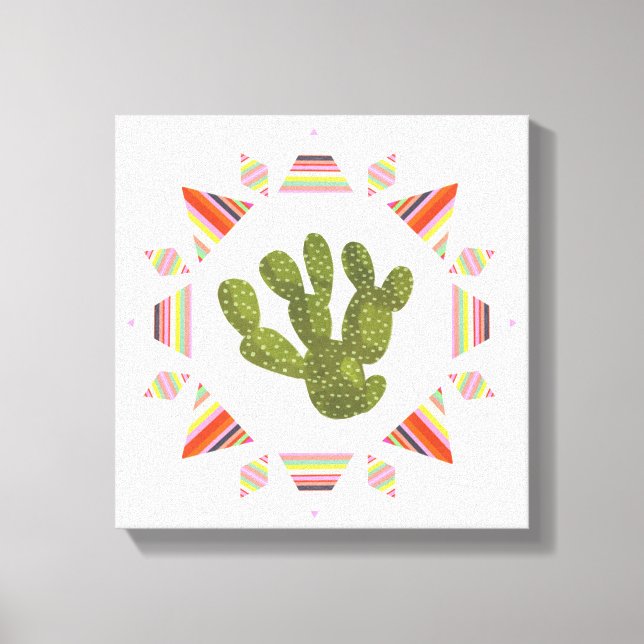 Llamarama Collection | Cactus Circle Canvas Print (Front)