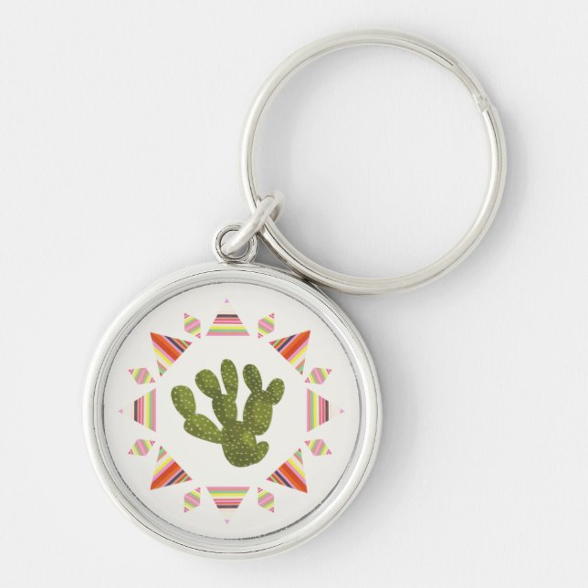 Llamarama Collection | Cactus Circle Key Ring (Front)
