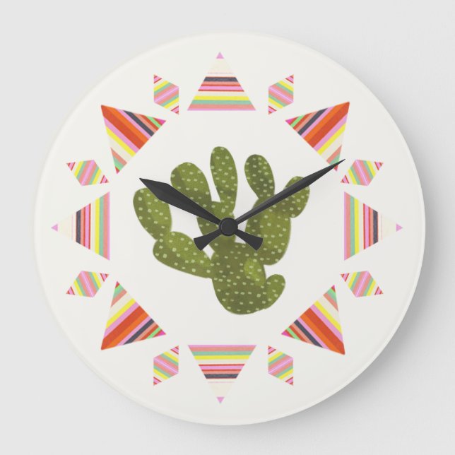Llamarama Collection | Cactus Circle Large Clock (Front)
