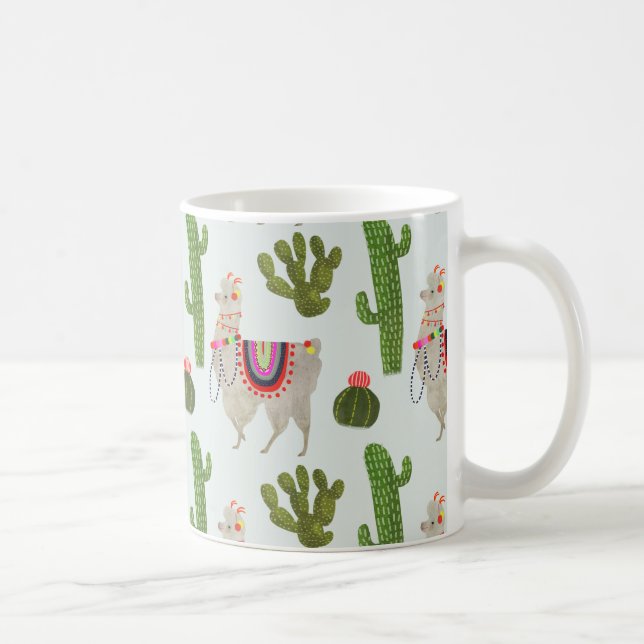Llamarama Collection | Cactus & Llama Pattern Coffee Mug (Right)