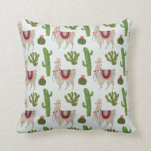 Llamarama Collection   Cactus & Llama Pattern Cushion
