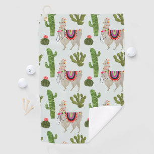 Llamarama Collection   Cactus & Llama Pattern Golf Towel