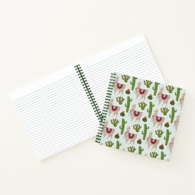 Llamarama Collection | Cactus & Llama Pattern Notebook (Inside)