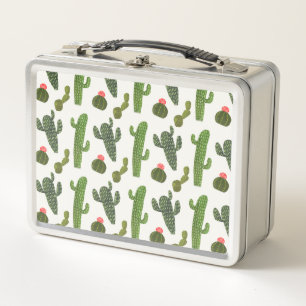 Llamarama Collection   Cute Cactus Metal Lunch Box