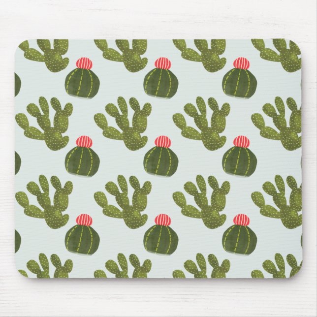 Llamarama Collection | Cute Cactus Pattern Mouse Mat (Front)