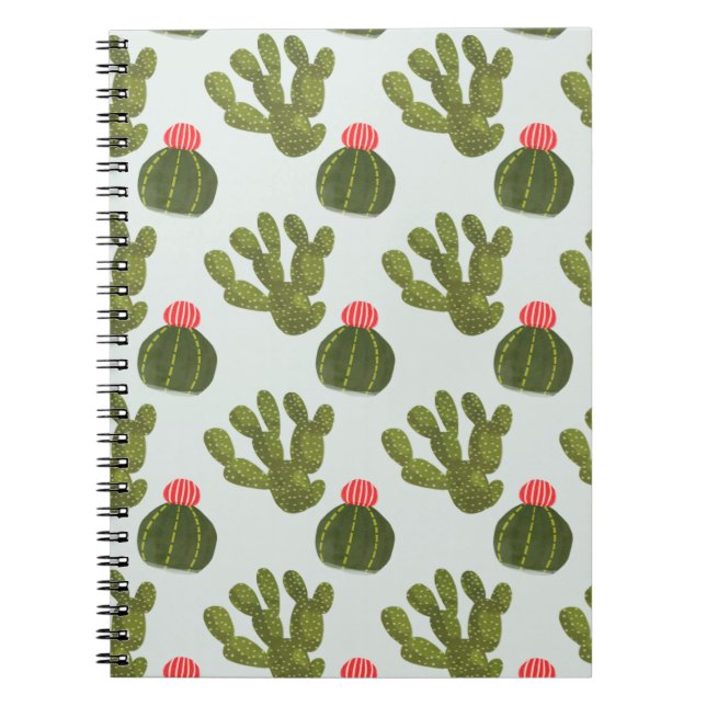 Llamarama Collection | Cute Cactus Pattern Notebook (Front)