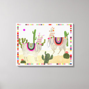 Llamarama Collection   Cute Lllamas Canvas Print