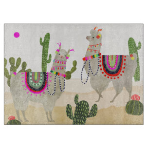 Llamarama Collection   Cute Lllamas Cutting Board
