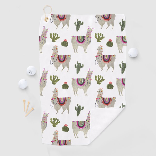 Llamarama Collection | Cute Lllamas Golf Towel (InSitu)