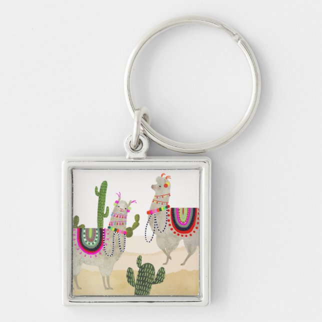 Llamarama Collection | Cute Lllamas Key Ring (Front)