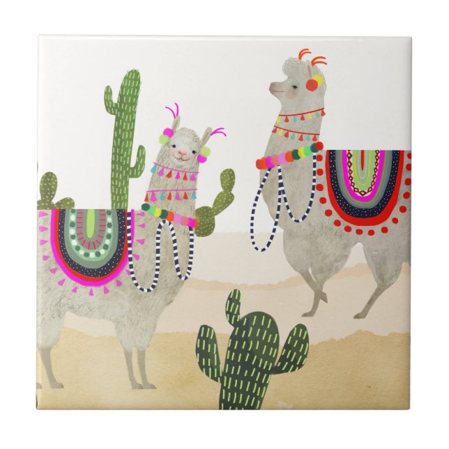 Llamarama Collection | Cute Lllamas Tile (Front)