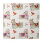 Llamarama Collection Pattern II Tile<br><div class="desc">Enjoy this fresh creative llama pattern on a product or wallart piece to enhance and add to the world around you. Artist: Victoria Borges</div>