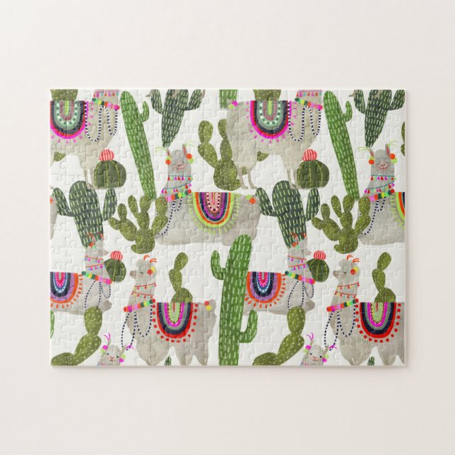Llamarama Collection Pattern Jigsaw Puzzle (Horizontal)