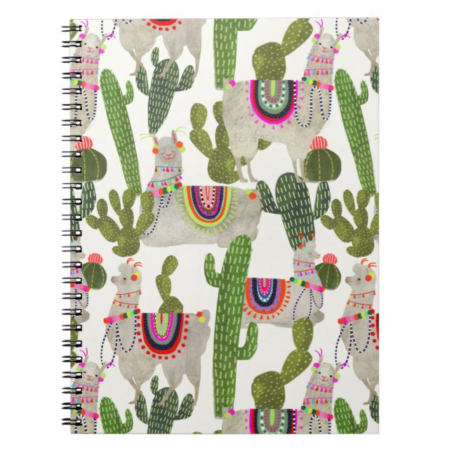 Llamarama Collection Pattern Notebook (Front)