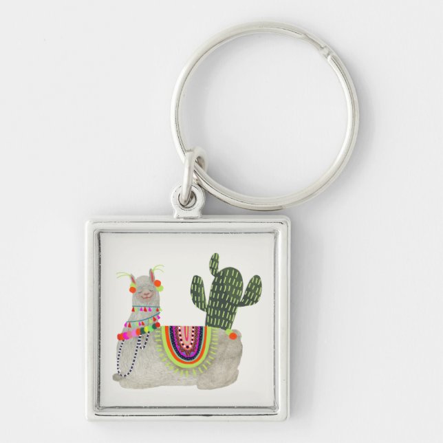 Llamarama Collection | Smiling Llamas Key Ring (Front)