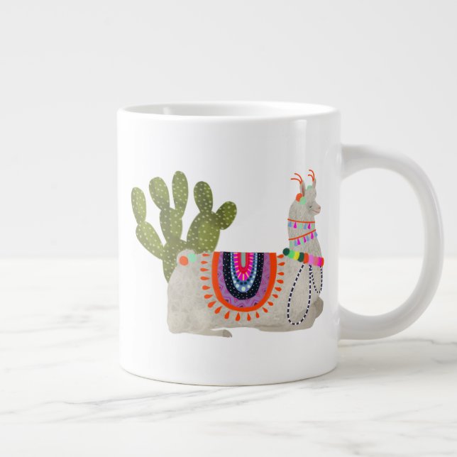 Llamarama Collection | Smiling Llamas Large Coffee Mug (Right)