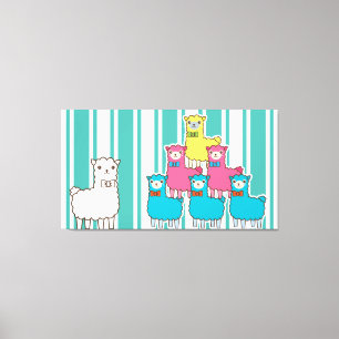 Llamas and Stripes Canvas Print
