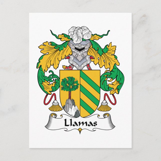 Llamas Family Crest Postcard (Front)