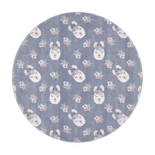 Llamas & Flowers Pattern Cutting Board