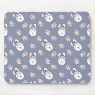 Llamas & Flowers Pattern Mouse Mat