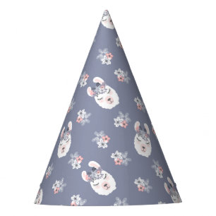 Llamas & Flowers Pattern Party Hat