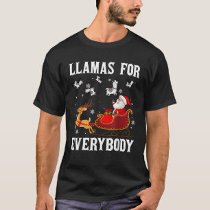 Llamas For Everybody Christmas Santa Claus Llama X T-Shirt