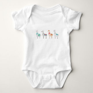 Llamas In a Row Baby Bodysuit