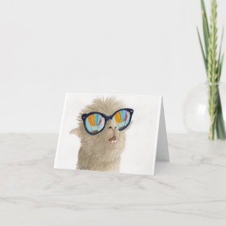 Llamas in Shades: August Greeting Cards 4"x5.6"