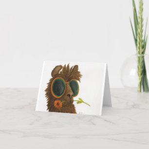 Llamas in Shades: May Greeting Card 4"x5.6"