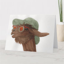 Llamas in Shades: November Greeting Card 8.5"x11"