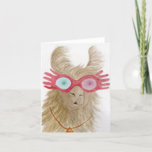 Llamas in Shades: October Greeting Card 4"x5.6"