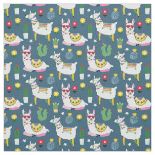 Llamas In Sunglasses Pattern Fabric